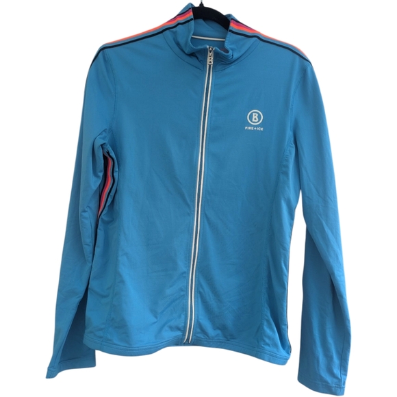 Bogner Fire & Ice Blue Neon Stripe Zip Mid Layer Jacket - Picture 1 of 8